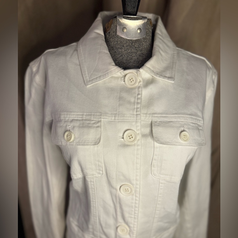 Croft & Barrow Women's Ivory Stretch Jean Jacket - Size S